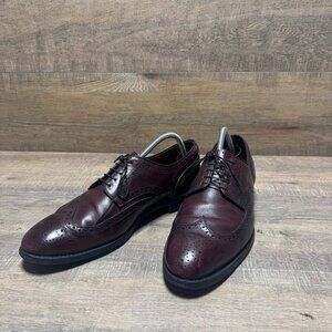 Allen Edmonds Lombard Burgundy Leather Wingtip Shoes Men's Size 10